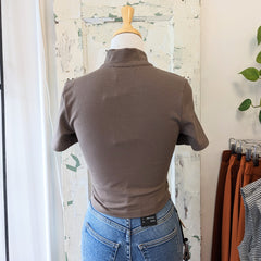 Dr. Denim // Nina Zip Tee Walnut