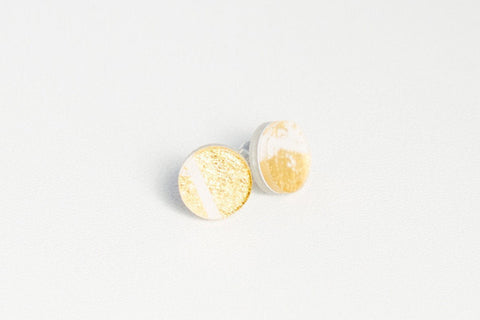 dconstruct // Gilded Gold/White Circle Studs