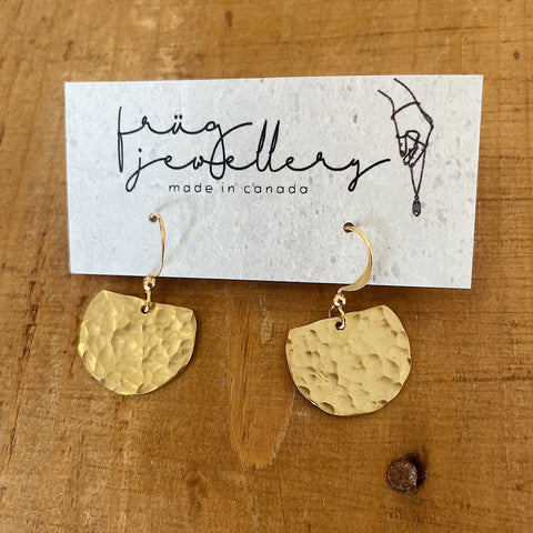 Frug // Hammered Brass Fan Earrings