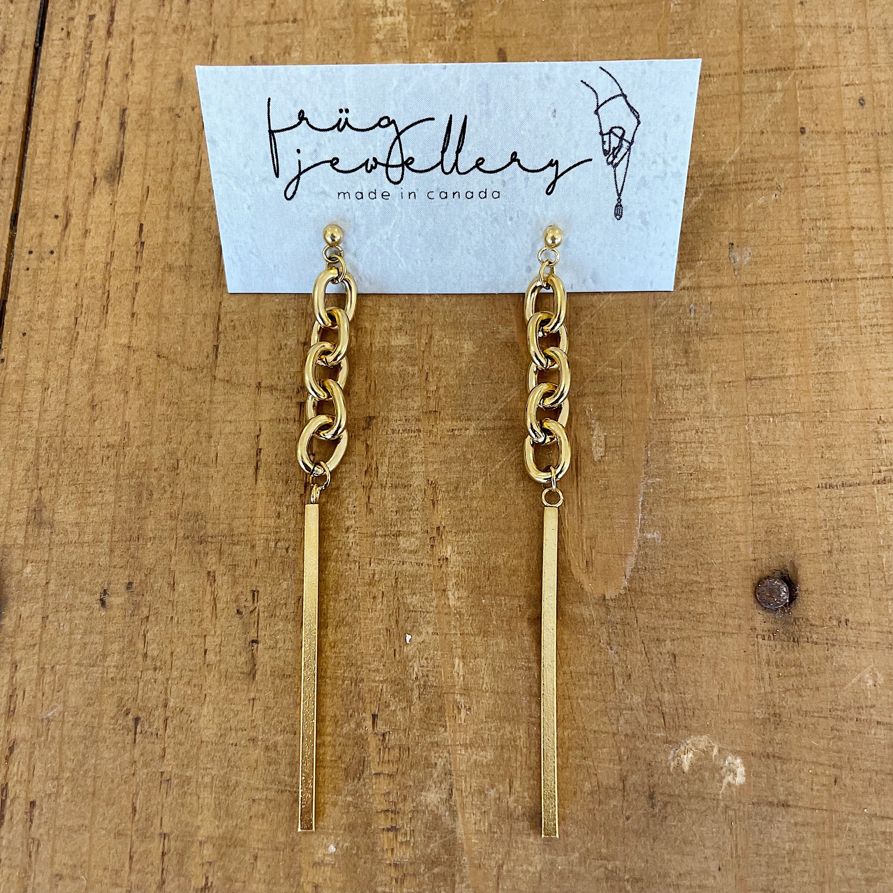 Frug // Brass Chain Earrings