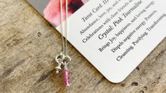 Three Of Cups // Tarot Necklace Pink Tourmaline Gemstone and Sterling Silver