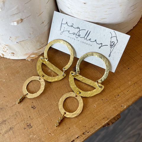 Frug // Hammered Stud Drop Earrings