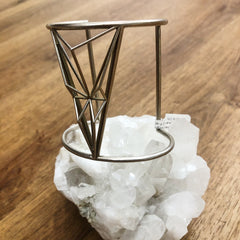 White Feather Design // Large Crystalized Cuff Silver