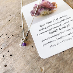 Three of Cups // VI of Swords Necklace Amethyst