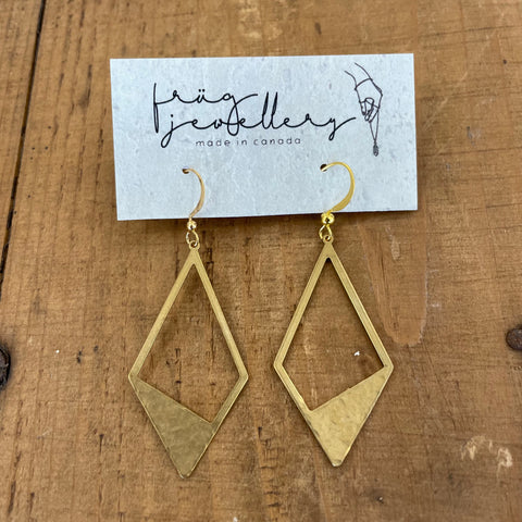White Feather Design // Hammered Triangle Stud Earrings