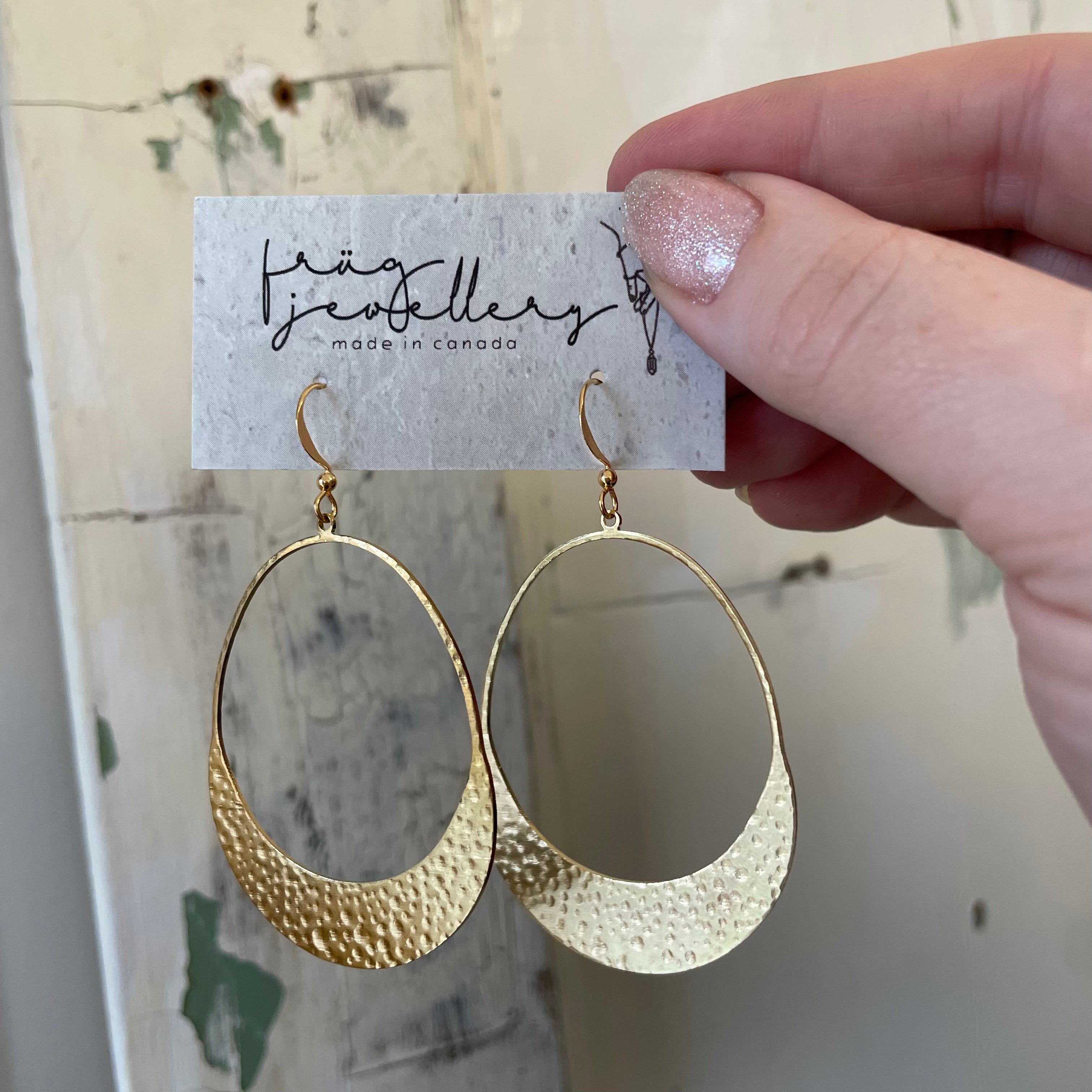 Frug // Hammered Oval Large Earrings