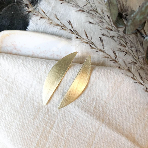 White Feather Design // Oblong Earrings