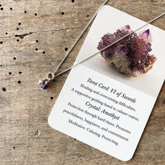 Three of Cups // VI of Swords Necklace Amethyst