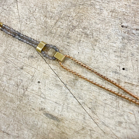 Hailey Gerrits // Edison Bracelet Grey Moonstone